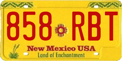 NM license plate 858RBT