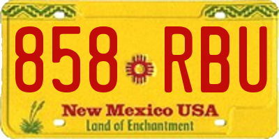 NM license plate 858RBU
