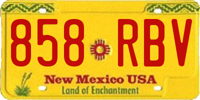 NM license plate 858RBV