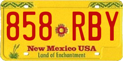 NM license plate 858RBY