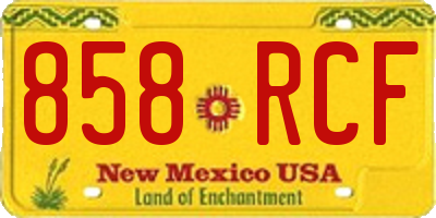 NM license plate 858RCF
