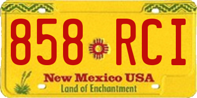 NM license plate 858RCI