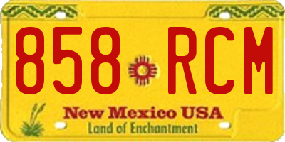 NM license plate 858RCM