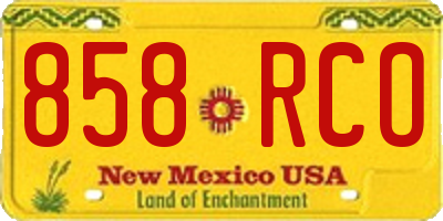 NM license plate 858RCO