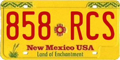 NM license plate 858RCS