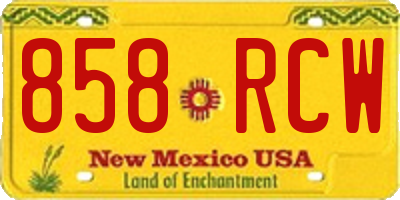 NM license plate 858RCW