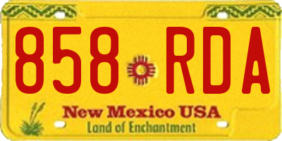 NM license plate 858RDA