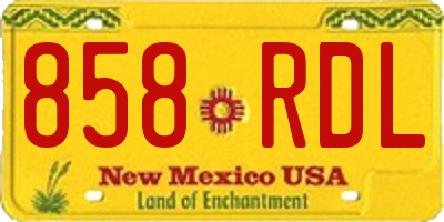 NM license plate 858RDL