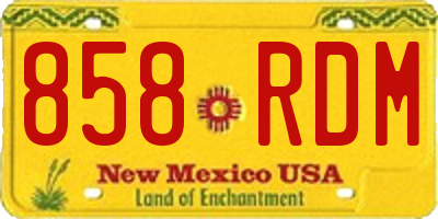 NM license plate 858RDM