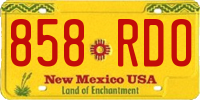 NM license plate 858RDO