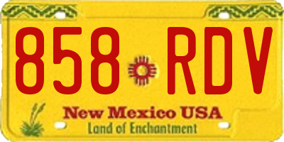 NM license plate 858RDV