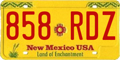 NM license plate 858RDZ