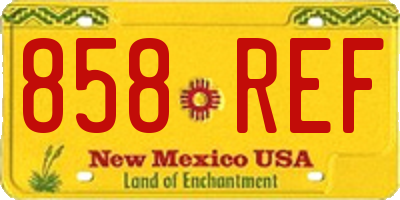 NM license plate 858REF