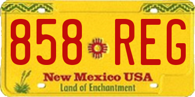 NM license plate 858REG