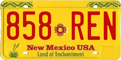 NM license plate 858REN
