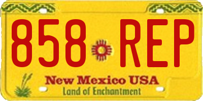 NM license plate 858REP