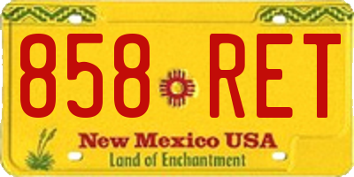 NM license plate 858RET