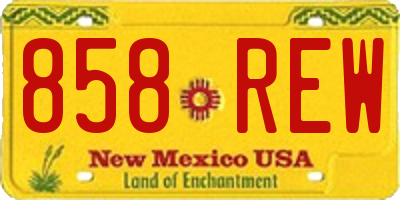 NM license plate 858REW