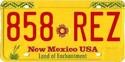 NM license plate 858REZ