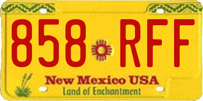 NM license plate 858RFF