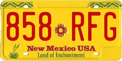 NM license plate 858RFG