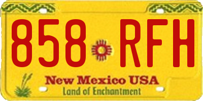 NM license plate 858RFH