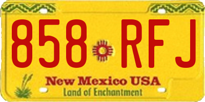 NM license plate 858RFJ