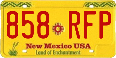NM license plate 858RFP