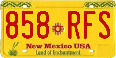 NM license plate 858RFS