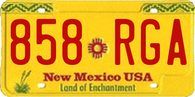 NM license plate 858RGA