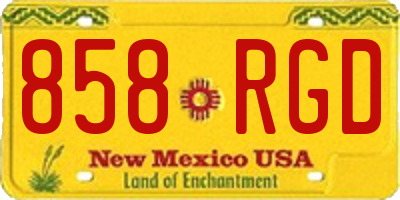 NM license plate 858RGD