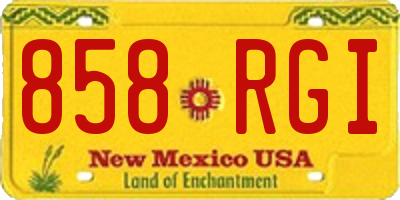 NM license plate 858RGI