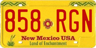 NM license plate 858RGN