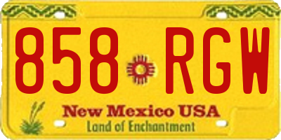 NM license plate 858RGW