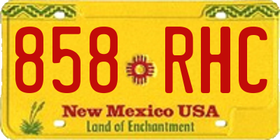 NM license plate 858RHC