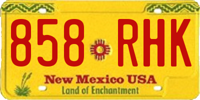 NM license plate 858RHK