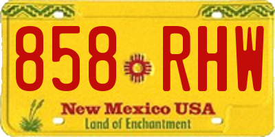 NM license plate 858RHW