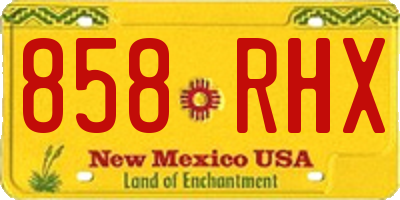 NM license plate 858RHX