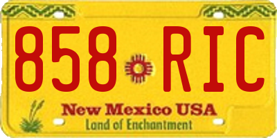NM license plate 858RIC