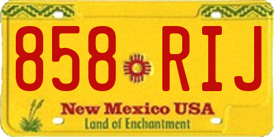 NM license plate 858RIJ