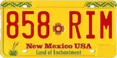 NM license plate 858RIM