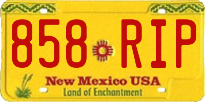 NM license plate 858RIP