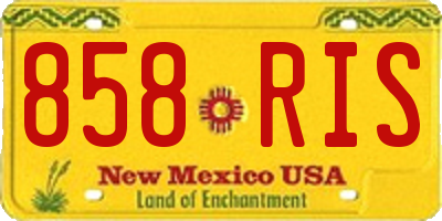 NM license plate 858RIS