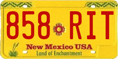 NM license plate 858RIT