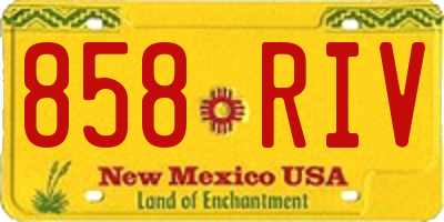 NM license plate 858RIV