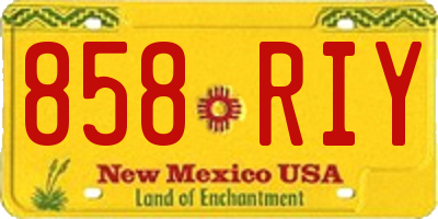 NM license plate 858RIY