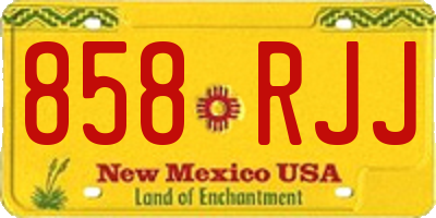 NM license plate 858RJJ