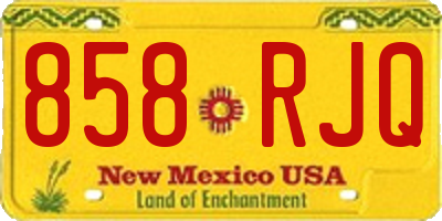 NM license plate 858RJQ