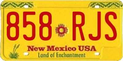 NM license plate 858RJS