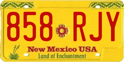 NM license plate 858RJY